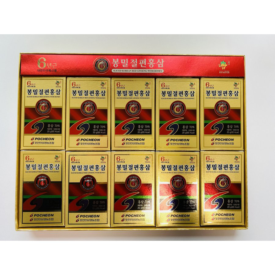 ６年根蜂蜜切片紅参 200g 高麗人参蜂蜜漬け 紅参スライス こうじん 高麗人参 国内発送・送料無料）6年根蜂蜜切片紅参 200g(20g×10箱) 高麗