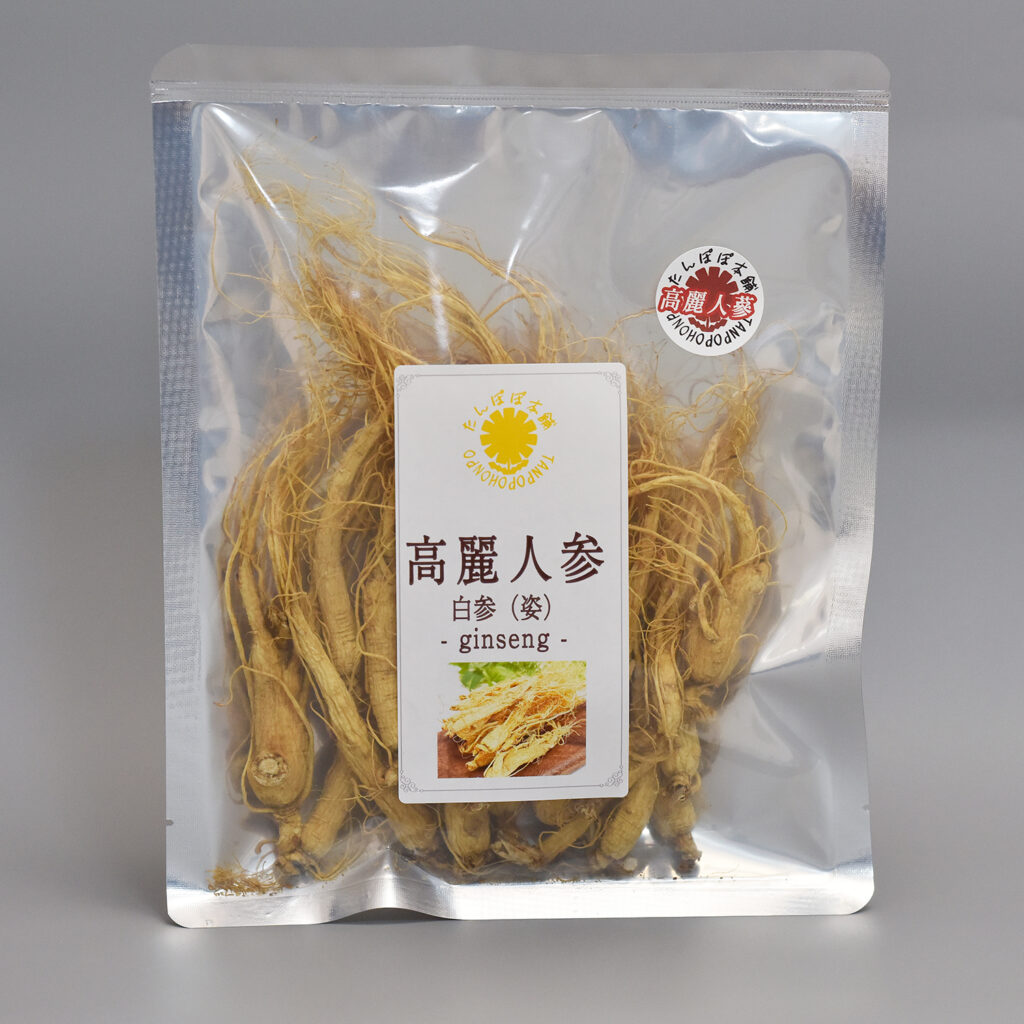 高麗人参 6年根長白山白参 100g/50g そのまま乾燥 野生環境露地栽培